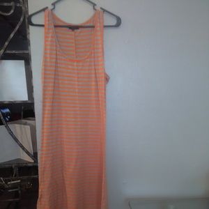 NWOT WOMENS ORANGE GRAY HIGH LOW TANK DRESS